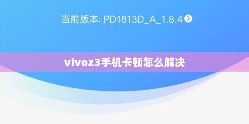 vivoz3手机卡顿怎么解决